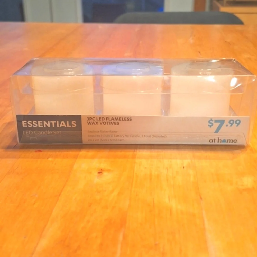NWT Ikea Ädelhet convertible candle holders (4) and 2 inch flameless candles (3)